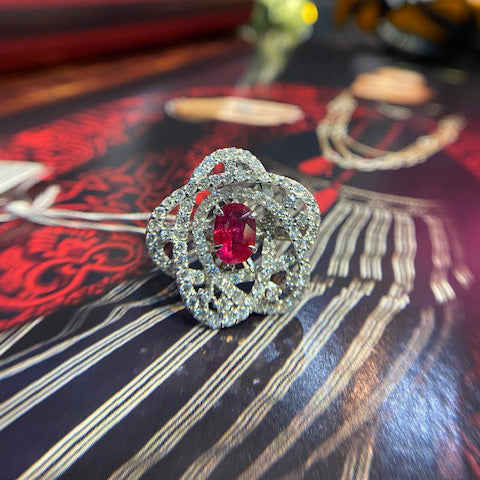 ダイヤモンド×ルビーブローチ