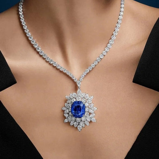 サファイア×ダイヤモンドネックレス